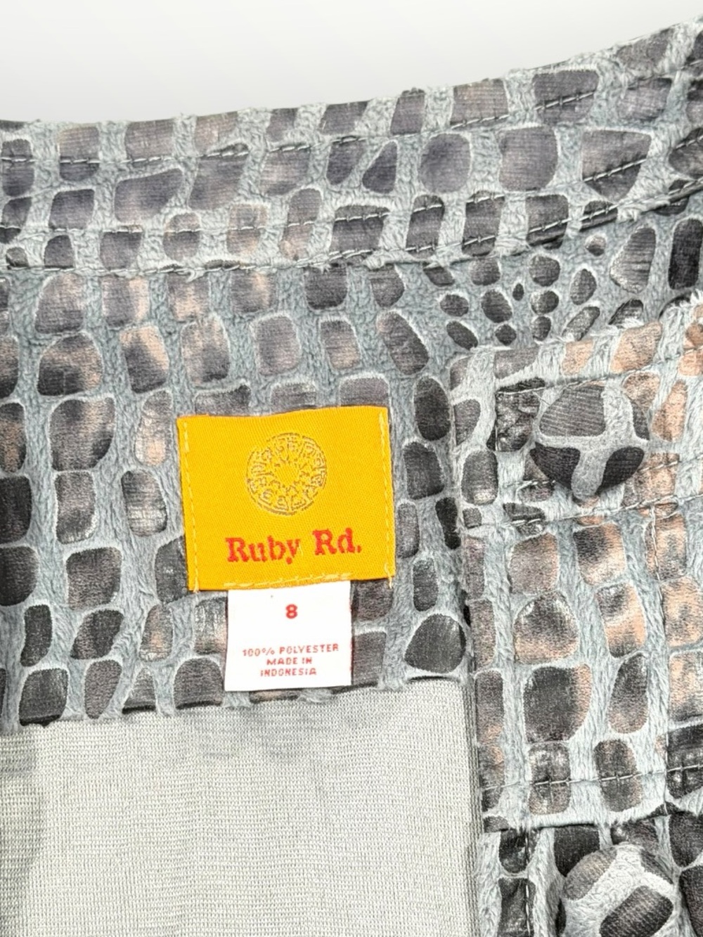 Ruby Rd Croc-Embossed Gray Women’s Jacket - Picture 4 of 12